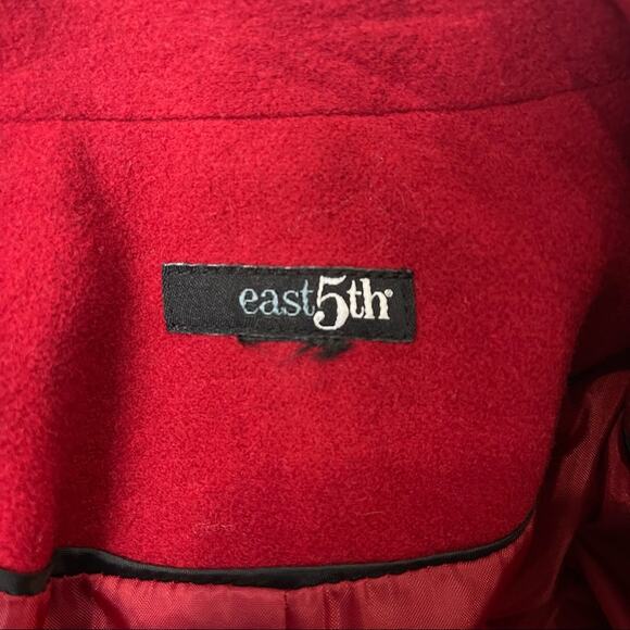 East 5th Red Blazer Jacket Classic Career Minimalist Holiday Wool Blend Large - Picture 7 of 8